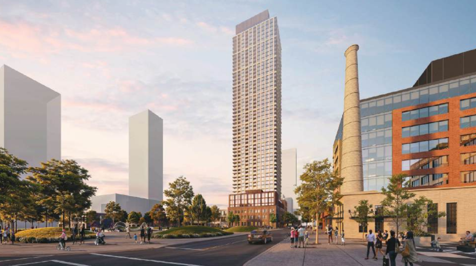 endering of the proposed development, looking southwest from Liberty Street and Atlantic Avenue.Supplied: BDP Quadrangle