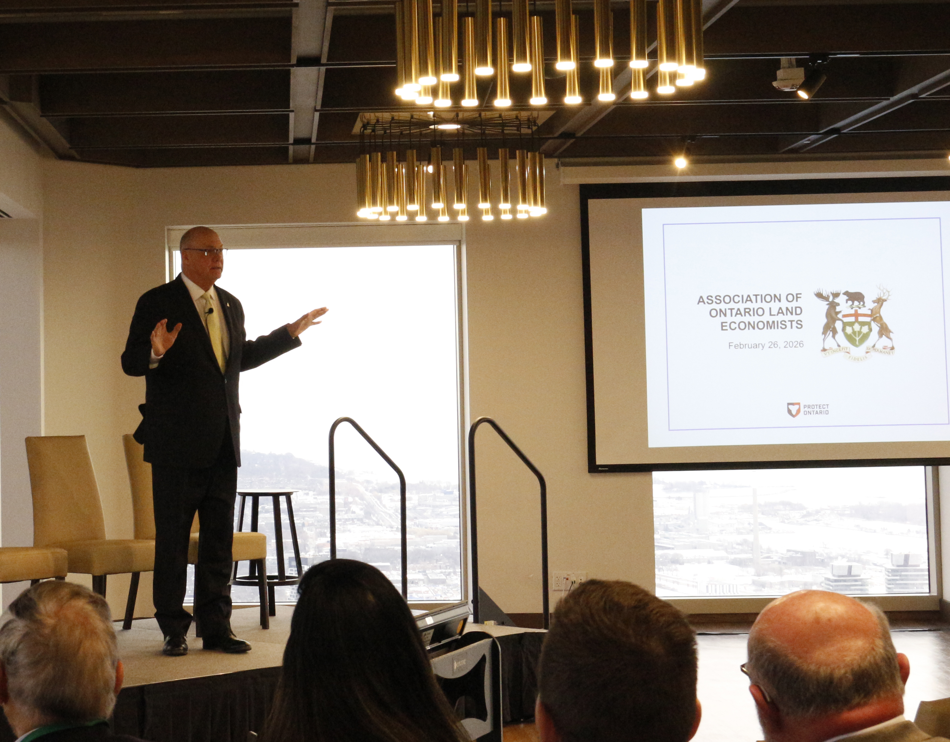 Minister Rob Flack Speaking to Attendees